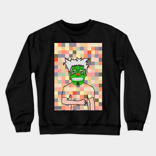 Seven - MaleMask NFT with AfricanEye Color Crewneck Sweatshirt by Hashed Art